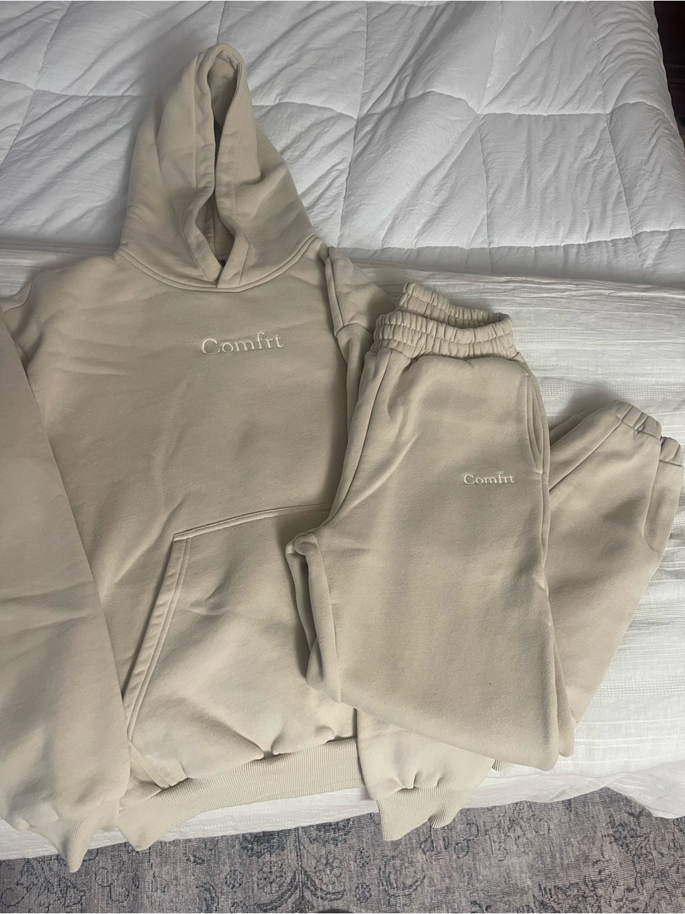 Comfrt Minimalist Hoodie and Jogger Set.  Hoodie size S, Joggers size XS
